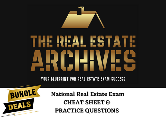 BUNDLE DEAL: National Real Estate Exam "Cheat Sheet" & Practice Questions (English)