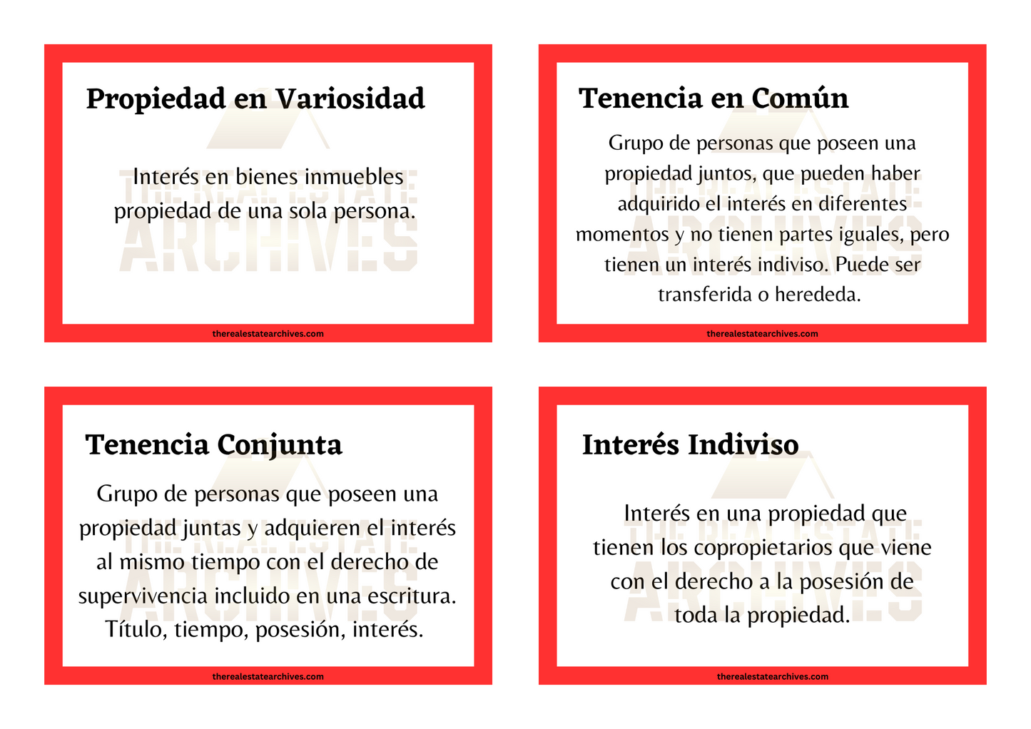 National Real Estate Exam Digital Flashcards (Spanish)